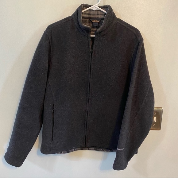 Woolrich wool heather grey wool zip up jacket large - Picture 1 of 11